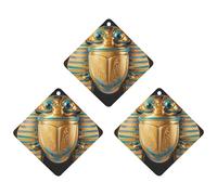 3-Pack Car Air Freshener Cards Double Sided Hanging Egyptian Scarab Air Freshener Scented Cards for Car, Room, Bathroom | Long-Lasting Fragrance, Black-style