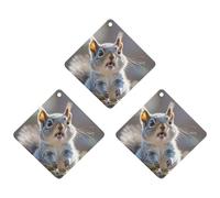 3-Pack Car Air Freshener Cards Double Sided Hanging Funny Cute Squirrel Air Freshener Scented Cards for Car, Room, Bathroom | Long-Lasting Fragrance, White-style