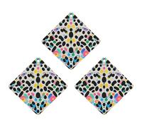 3-Pack Car Air Freshener Cards Double Sided Hanging Glitter Rainbow Polka Dot Air Freshener Scented Cards for Car, Room, Bathroom | Long-Lasting Fragrance, White-style