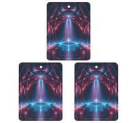 3-Pack Car Air Freshener Cards Double Sided Hanging Laser Light Air Freshener Scented Cards for Car, Room, Bathroom | Long-Lasting Fragrance, Gray-style