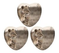 3-Pack Car Air Freshener Cards Double Sided Hanging Lioness with Cub Air Freshener Scented Cards for Car, Room, Bathroom | Long-Lasting Fragrance, Black-style