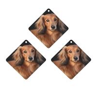 3-Pack Car Air Freshener Cards Double Sided Hanging Long Haired Dachshund Air Freshener Scented Cards for Car, Room, Bathroom | Long-Lasting Fragrance, Gray-style