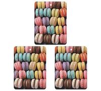 3-Pack Car Air Freshener Cards Double Sided Hanging Macaron Biscuit Flavored Pastries Air Freshener Scented Cards for Car, Room, Bathroom | Long-Lasting Fragrance, White-style
