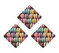 3-Pack Car Air Freshener Cards Double Sided Hanging Macaron Biscuit Flavored Pastries Air Freshener Scented Cards for Car, Room, Bathroom | Long-Lasting Fragrance, Black-style