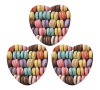 3-Pack Car Air Freshener Cards Double Sided Hanging Macaron Biscuit Flavored Pastries Air Freshener Scented Cards for Car, Room, Bathroom | Long-Lasting Fragrance, Black-style