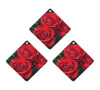 3-Pack Car Air Freshener Cards Double Sided Hanging Many Red Rose Air Freshener Scented Cards for Car, Room, Bathroom | Long-Lasting Fragrance, Gray-style
