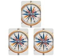 3-Pack Car Air Freshener Cards Double Sided Hanging Maritime Sailboat Compass Air Freshener Scented Cards for Car, Room, Bathroom | Long-Lasting Fragrance, White-style