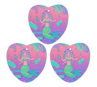 3-Pack Car Air Freshener Cards Double Sided Hanging Mermaid Pastel Purple Aqua Air Freshener Scented Cards for Car, Room, Bathroom | Long-Lasting Fragrance, Gray-style