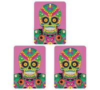 3-Pack Car Air Freshener Cards Double Sided Hanging Mexican Colourful Skull Air Freshener Scented Cards for Car, Room, Bathroom | Long-Lasting Fragrance, White-style