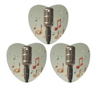 3-Pack Car Air Freshener Cards Double Sided Hanging Microphone with Music Note Air Freshener Scented Cards for Car, Room, Bathroom | Long-Lasting Fragrance, White-style