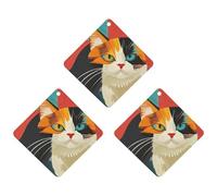 3-Pack Car Air Freshener Cards Double Sided Hanging Modern Art Cat Air Freshener Scented Cards for Car, Room, Bathroom | Long-Lasting Fragrance, Gray-style