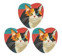 3-Pack Car Air Freshener Cards Double Sided Hanging Modern Art Cat Air Freshener Scented Cards for Car, Room, Bathroom | Long-Lasting Fragrance, Black-style