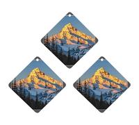 3-Pack Car Air Freshener Cards Double Sided Hanging Mountain Pine Tree Print Air Freshener Scented Cards for Car, Room, Bathroom | Long-Lasting Fragrance, White-style