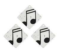 3-Pack Car Air Freshener Cards Double Sided Hanging Music Note Print Air Freshener Scented Cards for Car, Room, Bathroom | Long-Lasting Fragrance, Black-style