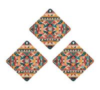 3-Pack Car Air Freshener Cards Double Sided Hanging Native Patterns Air Freshener Scented Cards for Car, Room, Bathroom | Long-Lasting Fragrance, Black-style
