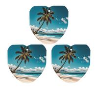 3-Pack Car Air Freshener Cards Double Sided Hanging Palm Tree Hawaii Beach Air Freshener Scented Cards for Car, Room, Bathroom | Long-Lasting Fragrance, White-style