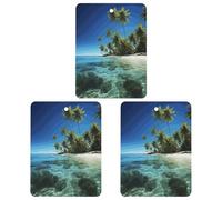 3-Pack Car Air Freshener Cards Double Sided Hanging Palm Trees And Clear Sea Air Freshener Scented Cards for Car, Room, Bathroom | Long-Lasting Fragrance, White-style