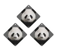 3-Pack Car Air Freshener Cards Double Sided Hanging Panda Bear Head Air Freshener Scented Cards for Car, Room, Bathroom | Long-Lasting Fragrance, Gray-style