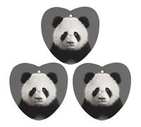 3-Pack Car Air Freshener Cards Double Sided Hanging Panda Bear Head Air Freshener Scented Cards for Car, Room, Bathroom | Long-Lasting Fragrance, White-style