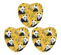 3-Pack Car Air Freshener Cards Double Sided Hanging Panda on Yellow Background Air Freshener Scented Cards for Car, Room, Bathroom | Long-Lasting Fragrance, Black-style