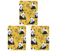 3-Pack Car Air Freshener Cards Double Sided Hanging Panda on Yellow Background Air Freshener Scented Cards for Car, Room, Bathroom | Long-Lasting Fragrance, Black-style