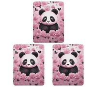 3-Pack Car Air Freshener Cards Double Sided Hanging Panda Pattern Air Freshener Scented Cards for Car, Room, Bathroom | Long-Lasting Fragrance, Black-style