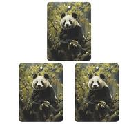3-Pack Car Air Freshener Cards Double Sided Hanging Panda Tree Air Freshener Scented Cards for Car, Room, Bathroom | Long-Lasting Fragrance, Black-style