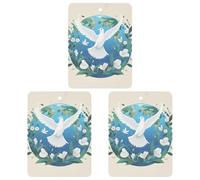3-Pack Car Air Freshener Cards Double Sided Hanging Peace on Earth Air Freshener Scented Cards for Car, Room, Bathroom | Long-Lasting Fragrance, Black-style