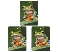 3-Pack Car Air Freshener Cards Double Sided Hanging Peace Tree Frog Air Freshener Scented Cards for Car, Room, Bathroom | Long-Lasting Fragrance, Gray-style