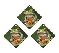 3-Pack Car Air Freshener Cards Double Sided Hanging Peace Tree Frog Air Freshener Scented Cards for Car, Room, Bathroom | Long-Lasting Fragrance, Black-style