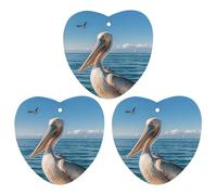 3-Pack Car Air Freshener Cards Double Sided Hanging Pelican Bird Blue Sea Air Freshener Scented Cards for Car, Room, Bathroom | Long-Lasting Fragrance, Gray-style
