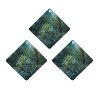 3-Pack Car Air Freshener Cards Double Sided Hanging Pine Tree Green Needles Air Freshener Scented Cards for Car, Room, Bathroom | Long-Lasting Fragrance, Black-style