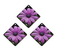 3-Pack Car Air Freshener Cards Double Sided Hanging Purple Daisy Air Freshener Scented Cards for Car, Room, Bathroom | Long-Lasting Fragrance, Gray-style