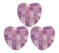 3-Pack Car Air Freshener Cards Double Sided Hanging Purple Flowers Collage Air Freshener Scented Cards for Car, Room, Bathroom | Long-Lasting Fragrance, Black-style