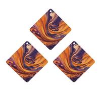 3-Pack Car Air Freshener Cards Double Sided Hanging Purple Tie Dye Fabric Air Freshener Scented Cards for Car, Room, Bathroom | Long-Lasting Fragrance, Black-style