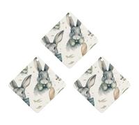 3-Pack Car Air Freshener Cards Double Sided Hanging Rabbit Wearing A Bow Air Freshener Scented Cards for Car, Room, Bathroom | Long-Lasting Fragrance, Gray-style