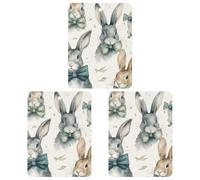 3-Pack Car Air Freshener Cards Double Sided Hanging Rabbit Wearing A Bow Air Freshener Scented Cards for Car, Room, Bathroom | Long-Lasting Fragrance, White-style