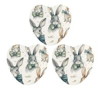 3-Pack Car Air Freshener Cards Double Sided Hanging Rabbit Wearing A Bow Air Freshener Scented Cards for Car, Room, Bathroom | Long-Lasting Fragrance, Gray-style