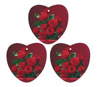 3-Pack Car Air Freshener Cards Double Sided Hanging Red And Roses Air Freshener Scented Cards for Car, Room, Bathroom | Long-Lasting Fragrance, White-style