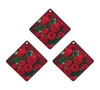 3-Pack Car Air Freshener Cards Double Sided Hanging Red And Roses Air Freshener Scented Cards for Car, Room, Bathroom | Long-Lasting Fragrance, White-style