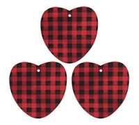 3-Pack Car Air Freshener Cards Double Sided Hanging Red Black Buffalo Check Plaid Pattern Air Freshener Scented Cards for Car, Room, Bathroom | Long-Lasting Fragrance, Gray-style