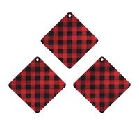 3-Pack Car Air Freshener Cards Double Sided Hanging Red Black Buffalo Check Plaid Pattern Air Freshener Scented Cards for Car, Room, Bathroom | Long-Lasting Fragrance, Gray-style