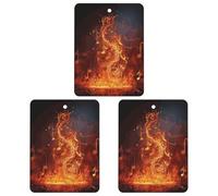 3-Pack Car Air Freshener Cards Double Sided Hanging Red Flame Music Note Air Freshener Scented Cards for Car, Room, Bathroom | Long-Lasting Fragrance, Gray-style