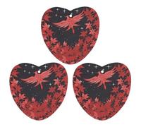 3-Pack Car Air Freshener Cards Double Sided Hanging Red Leaves And Stars Air Freshener Scented Cards for Car, Room, Bathroom | Long-Lasting Fragrance, White-style