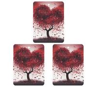 3-Pack Car Air Freshener Cards Double Sided Hanging Red Love Heart Tree Air Freshener Scented Cards for Car, Room, Bathroom | Long-Lasting Fragrance, Black-style