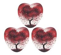 3-Pack Car Air Freshener Cards Double Sided Hanging Red Love Heart Tree Air Freshener Scented Cards for Car, Room, Bathroom | Long-Lasting Fragrance, White-style