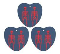 3-Pack Car Air Freshener Cards Double Sided Hanging Red Skeletons Air Freshener Scented Cards for Car, Room, Bathroom | Long-Lasting Fragrance, Gray-style