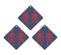 3-Pack Car Air Freshener Cards Double Sided Hanging Red Skeletons Air Freshener Scented Cards for Car, Room, Bathroom | Long-Lasting Fragrance, Gray-style