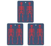 3-Pack Car Air Freshener Cards Double Sided Hanging Red Skeletons Air Freshener Scented Cards for Car, Room, Bathroom | Long-Lasting Fragrance, White-style