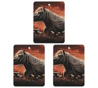 3-Pack Car Air Freshener Cards Double Sided Hanging Romantic Mustang Air Freshener Scented Cards for Car, Room, Bathroom | Long-Lasting Fragrance, White-style